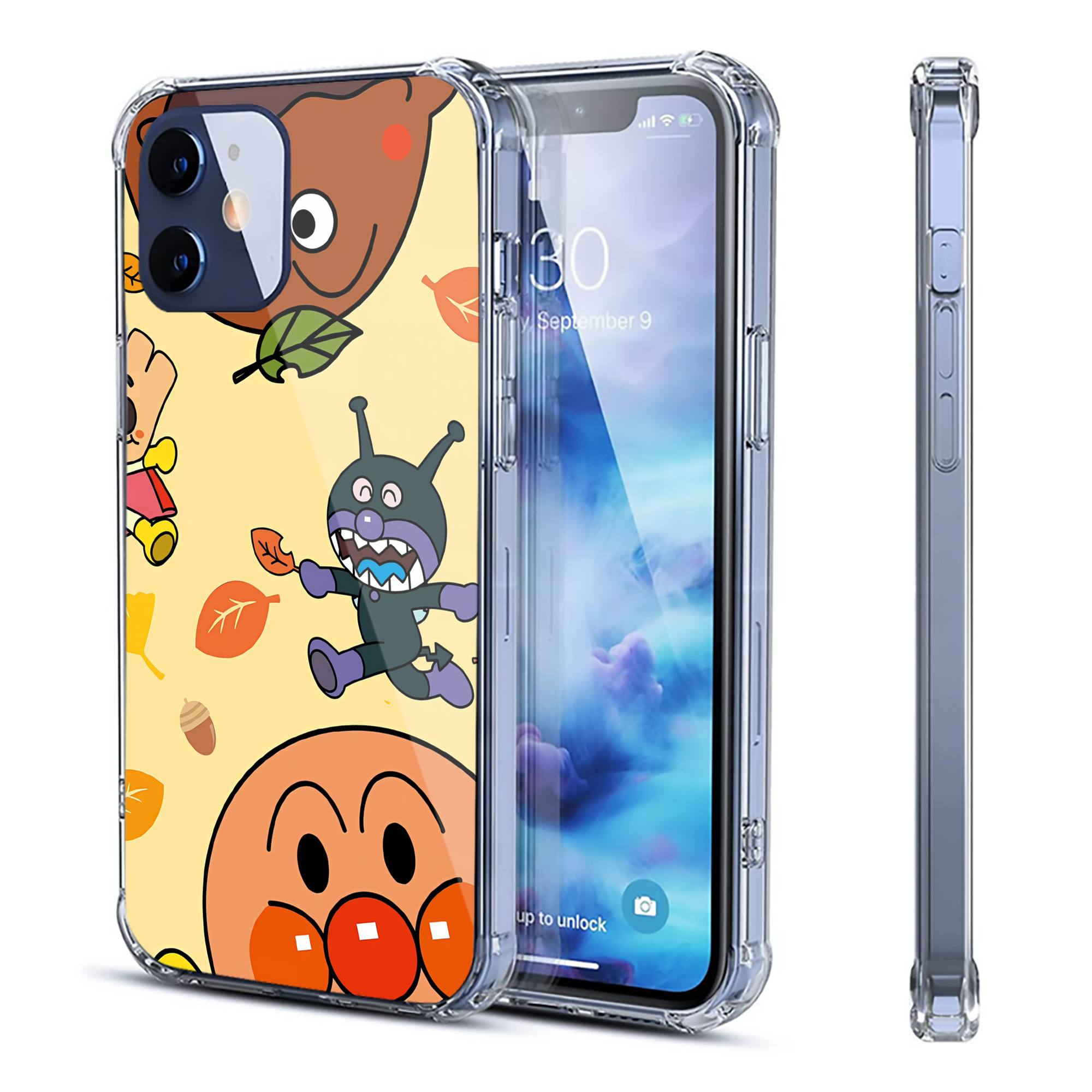 （画像用） アンパンマン Anpanman 【iPhone 12シリーズ対応】透明スマホケース（クリアソフトケース）